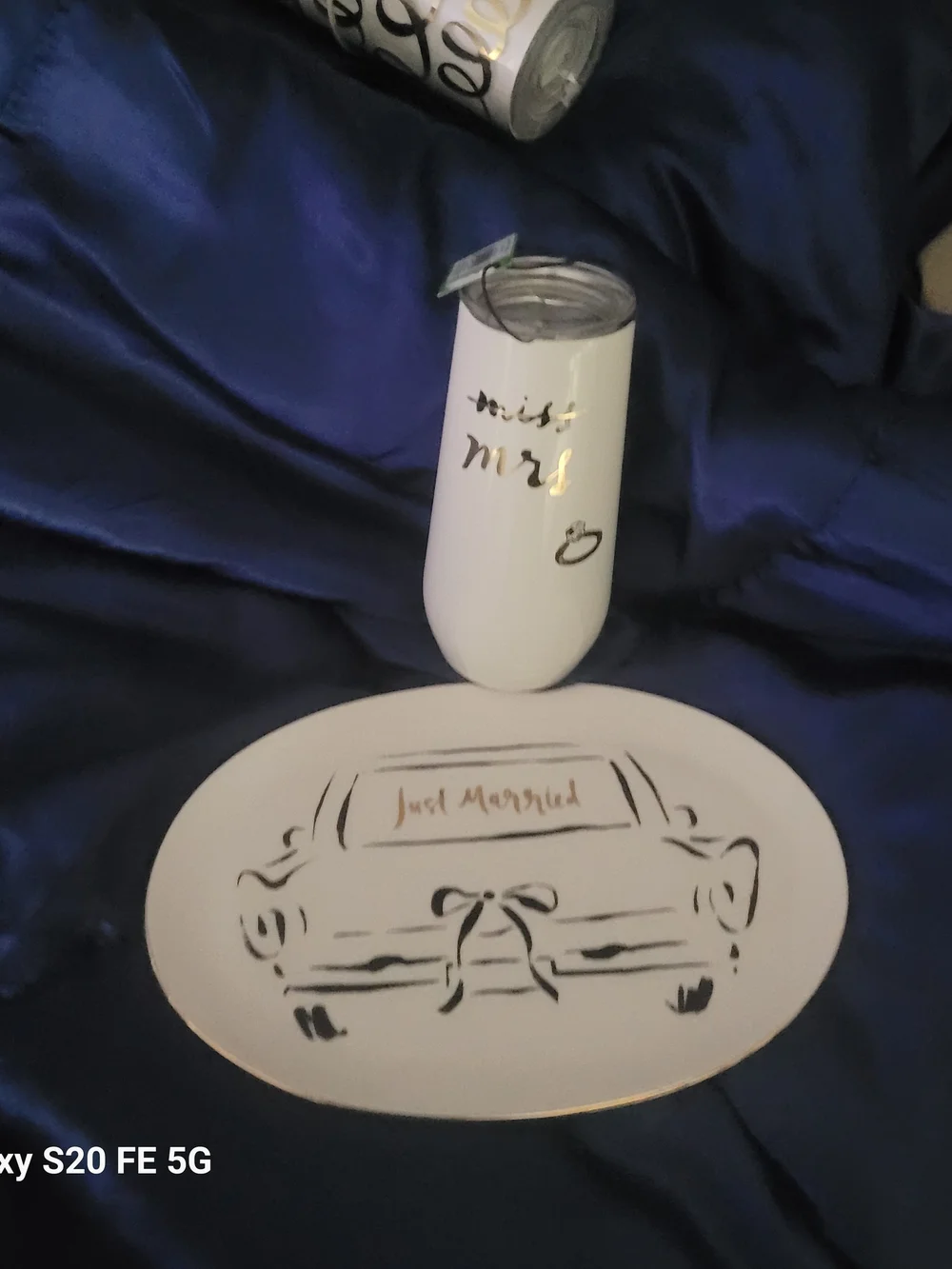 kate spade White and Gold Bridal Plate & Stemless Tumbler Set